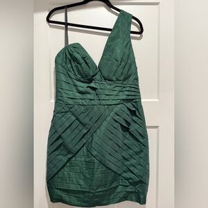 Robert Rodriguez Chic Green One Shoulder Cocktail Dress